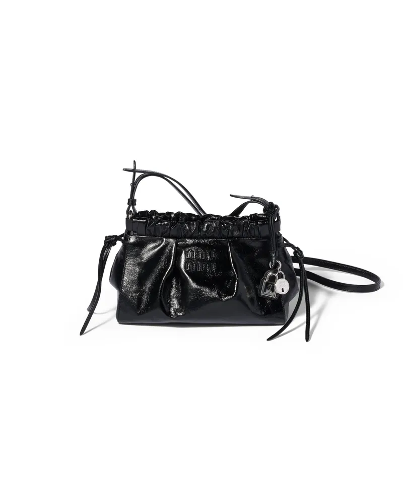 Miu Miu Mini Bag Aus Leder, Damen, Schwarz Schwarz