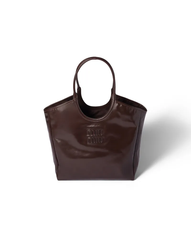 Miu Miu Ivy Tasche Aus Leder, Damen, Dunkelbraun Dunkelbraun
