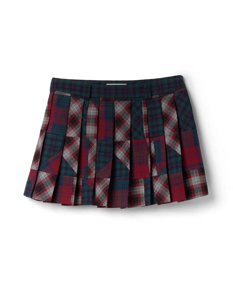 Miu Miu Falten-minirock Mit Kariertem Patchwork-motiv, Damen, Bunt, Größe Bunt