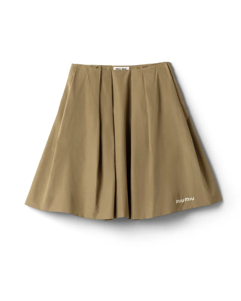 Miu Miu Rock Aus Gewachstem Canvas, Damen, Kreide, Größe Kreide