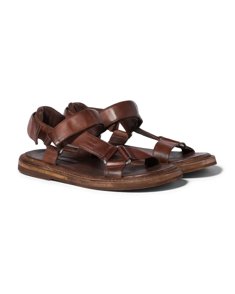Miu Miu Sandalen Aus Leder, Damen, Kaffeebraun, Größe Kaffeebraun