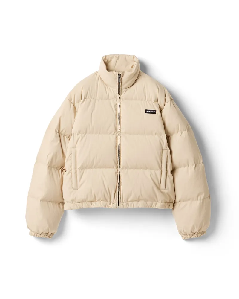 Miu Miu Daunenjacke Aus Popeline, Damen, Beige, Größe Beige