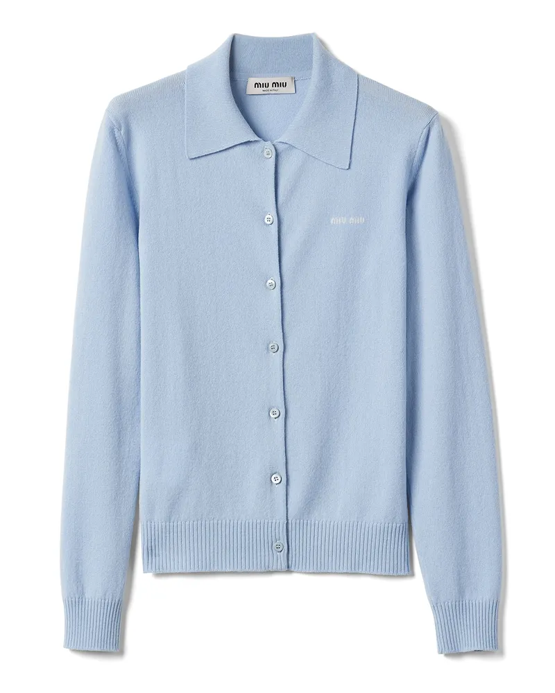 Miu Miu Strickjacke Aus Kaschmir, Damen, Himmelblau, Größe Himmelblau