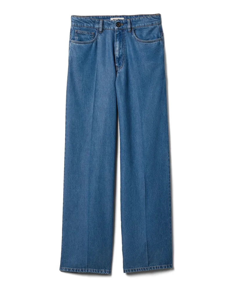 Miu Miu Five-pocket-jeans Aus Denim, Damen, Blau, Größe Blau
