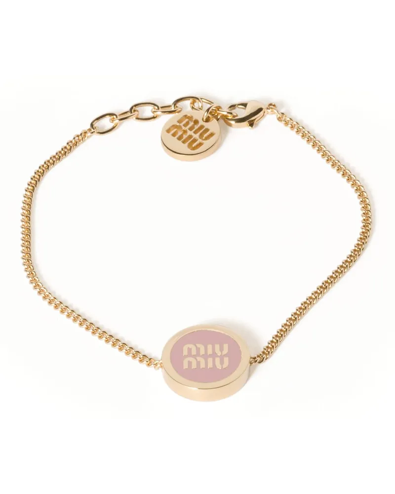 Miu Miu Armband Aus Emailliertem Metall, Damen, Orchideenrosa Orchideenrosa