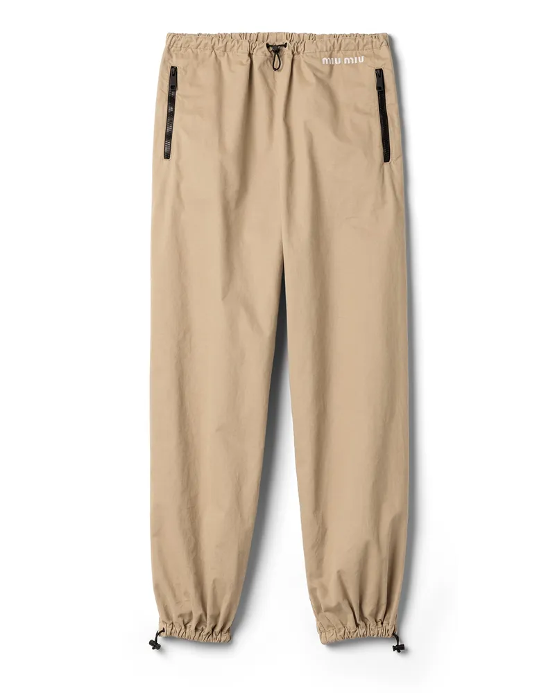 Miu Miu Washed Gabardine Trousers, Damen, Kordel, Größe Kordel