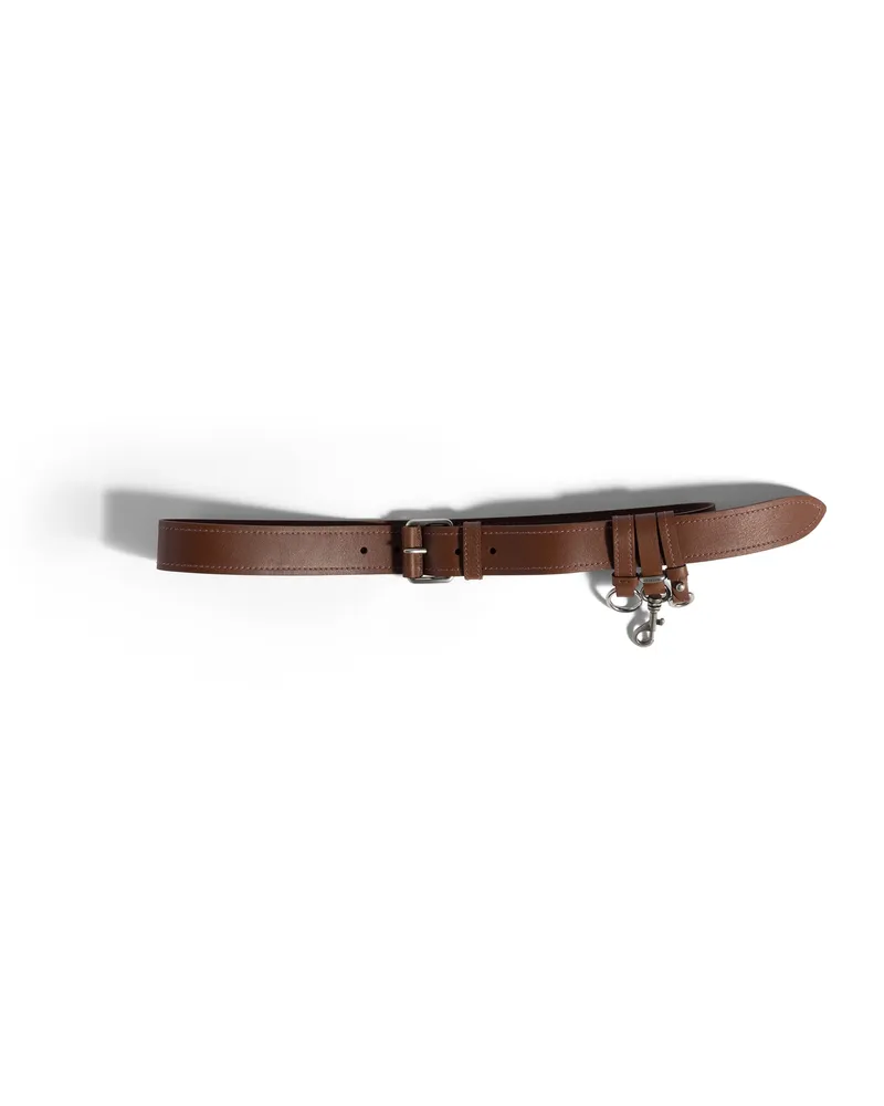 Miu Miu Gürtel Aus Leder, Damen, Tabak, Größe Tabak