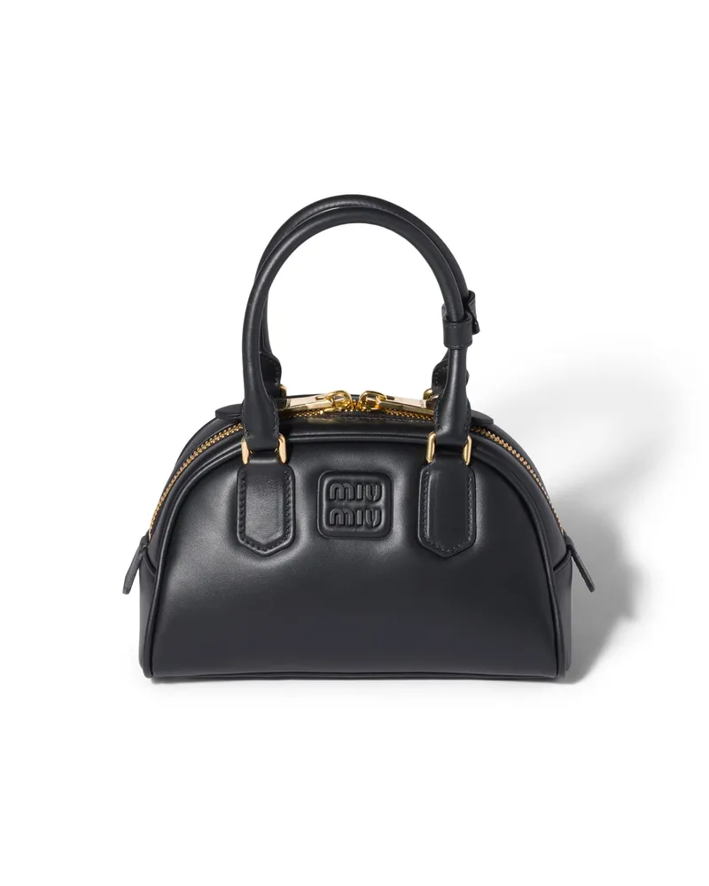 Miu Miu Arcadie Tasche Aus Leder, Damen, Schwarz Schwarz
