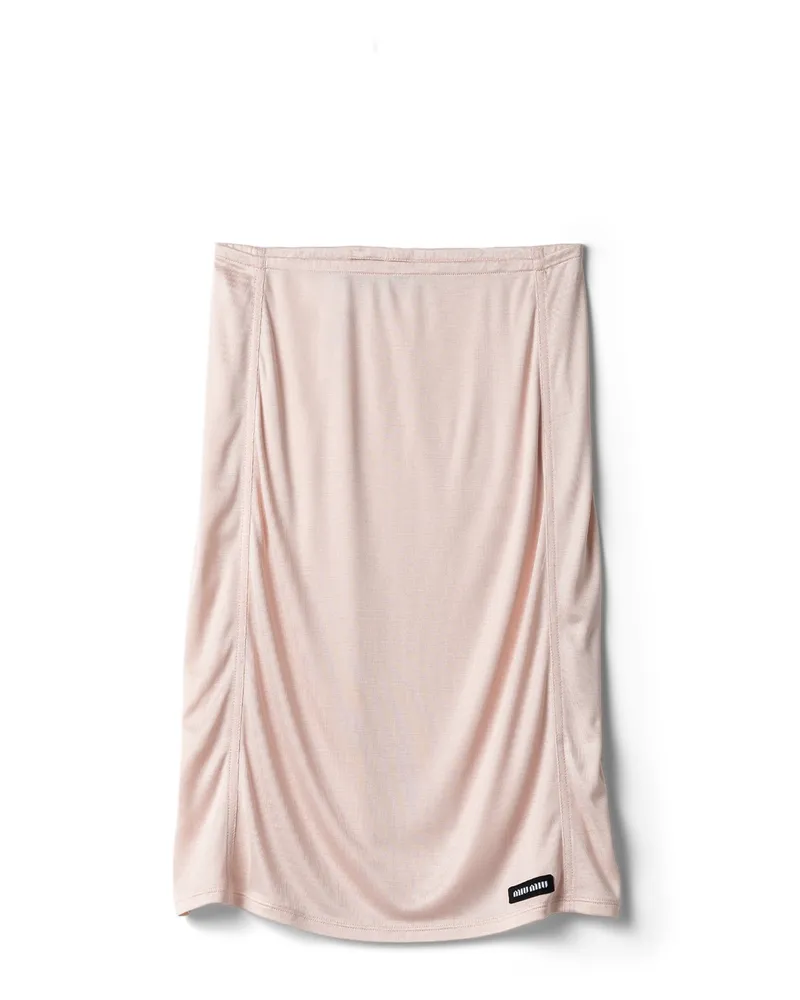 Miu Miu Rock Aus Jersey Und Seide, Damen, Alabasterrosa, Größe Alabasterrosa