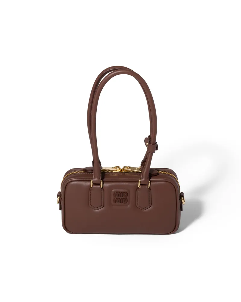 Miu Miu Arcadie Mini Bag Aus Leder, Damen, Kakaobraun Kakaobraun