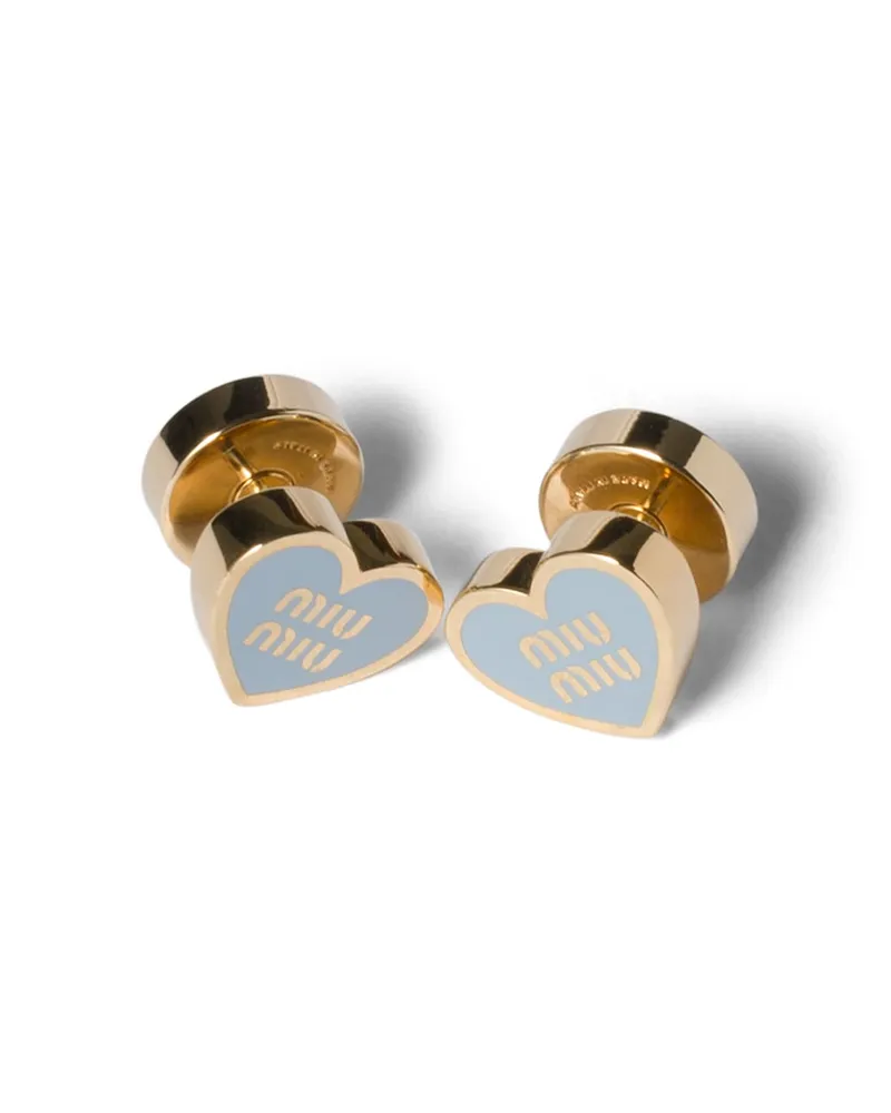 Miu Miu Ohrringe Aus Metall, Damen, Gold/celeste Gold