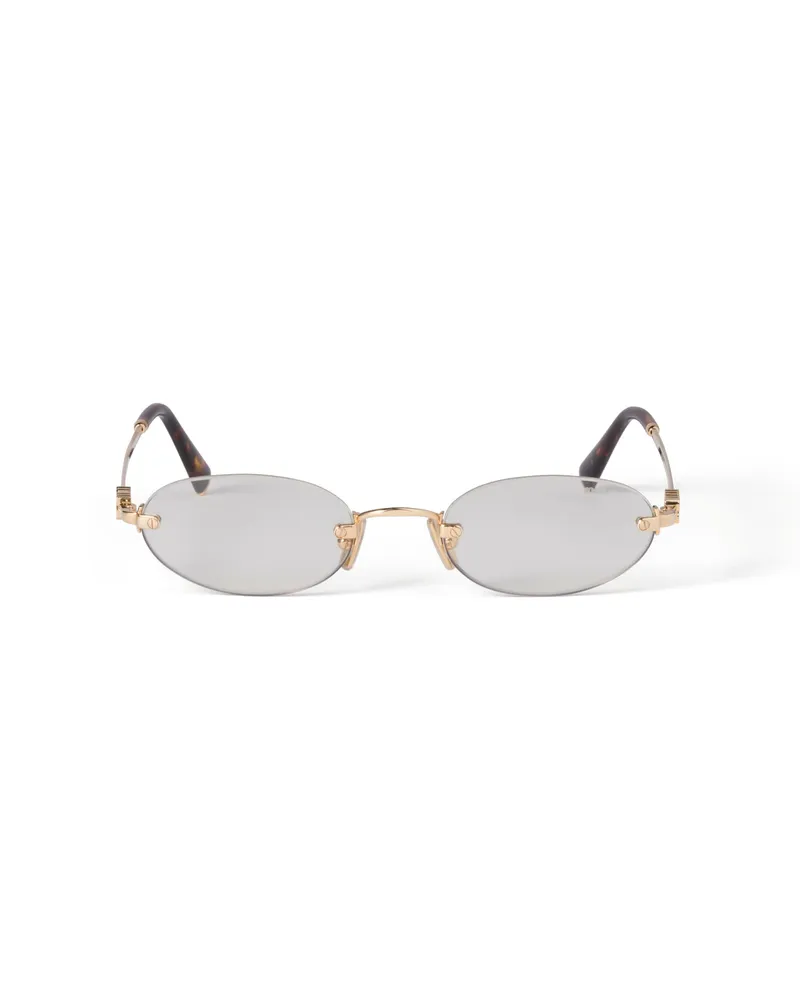 Miu Miu Logo Sonnenbrille, Damen, Transparente Blaulichtgläser Transparente