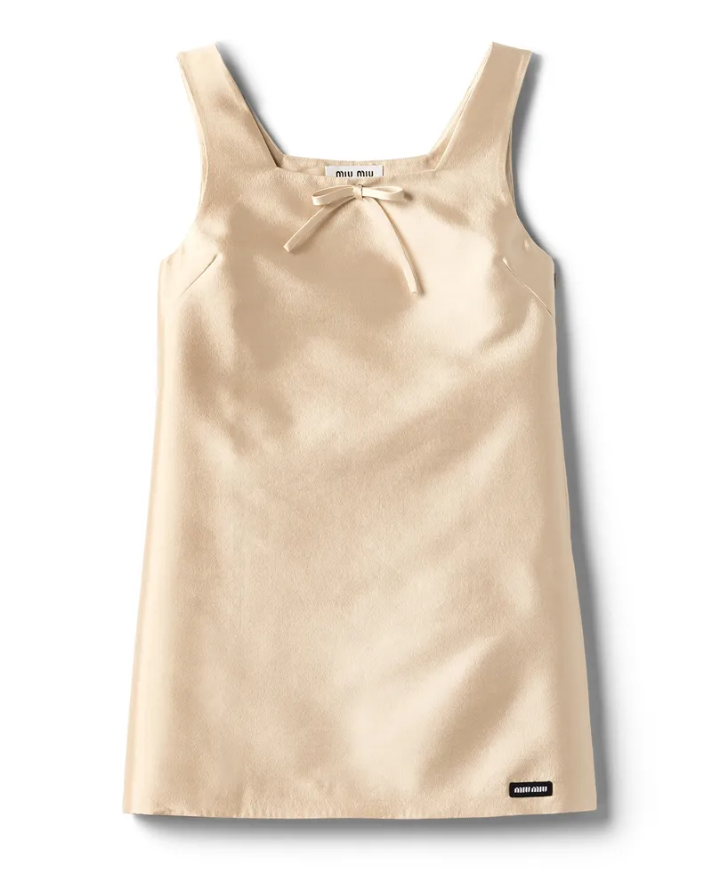 Miu Miu Kleid Aus Seide Und Wolle, Damen, Albino/weiss, Größe Albino