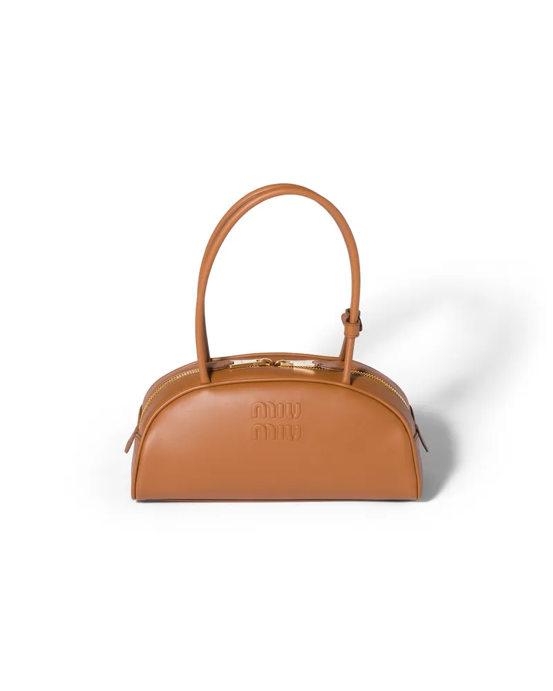 Miu Miu Beau Tasche Aus Leder, Damen, Cognac Cognac