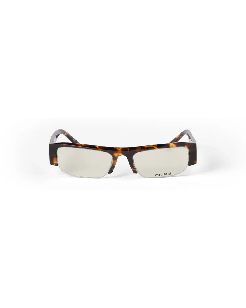 Miu Miu Vedette Sonnenbrille, Damen, Transparente Blaulichtgläser Transparente