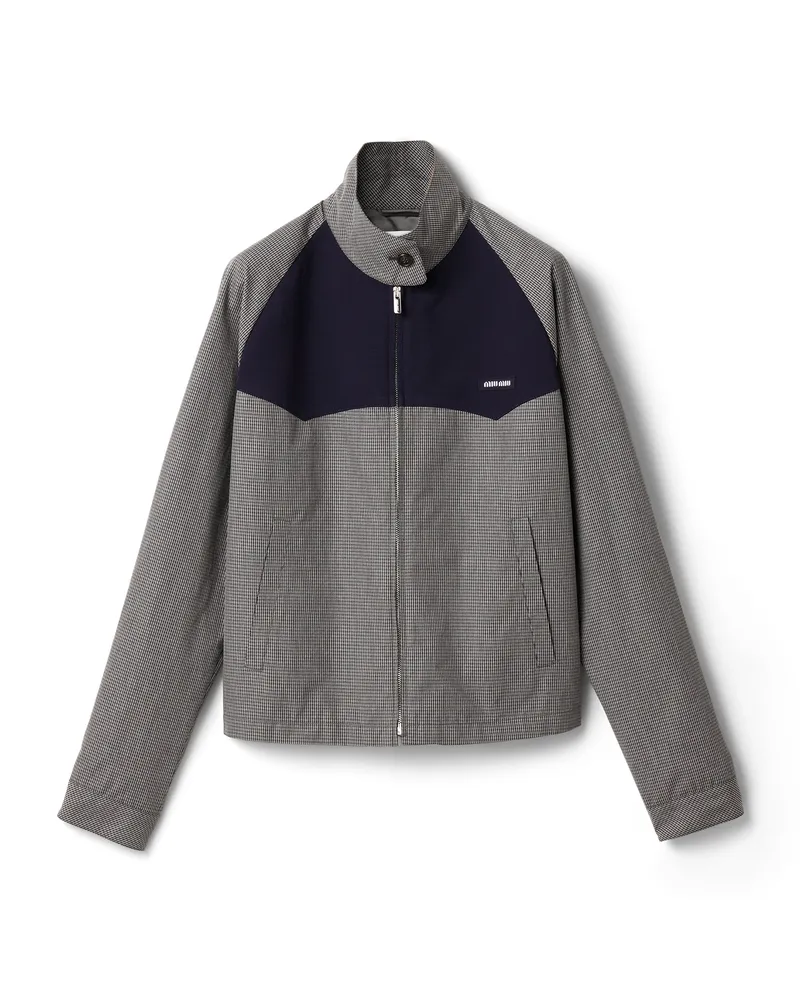 Miu Miu Blousonjacke Mit Vichy-karo, Damen, Grau, Größe Grau