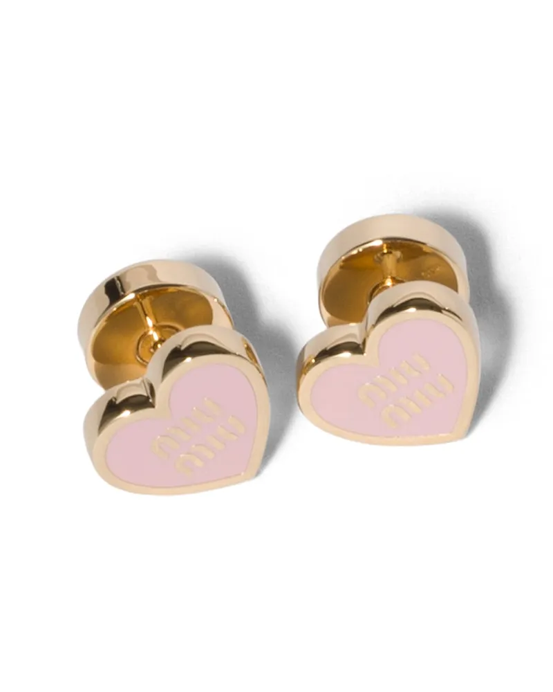Miu Miu Ohrringe Aus Metall, Damen, Gold/alabasterrosa Gold
