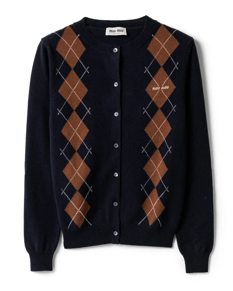Miu Miu Strickjacke Aus Kaschmir, Damen, Blau, Größe Blau
