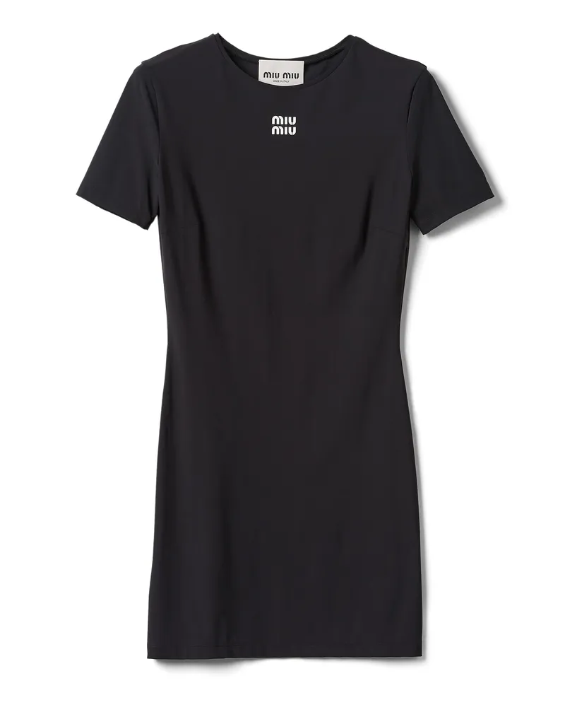 Miu Miu Minikleid Aus Stretch-jersey, Damen, Schwarz, Größe Schwarz