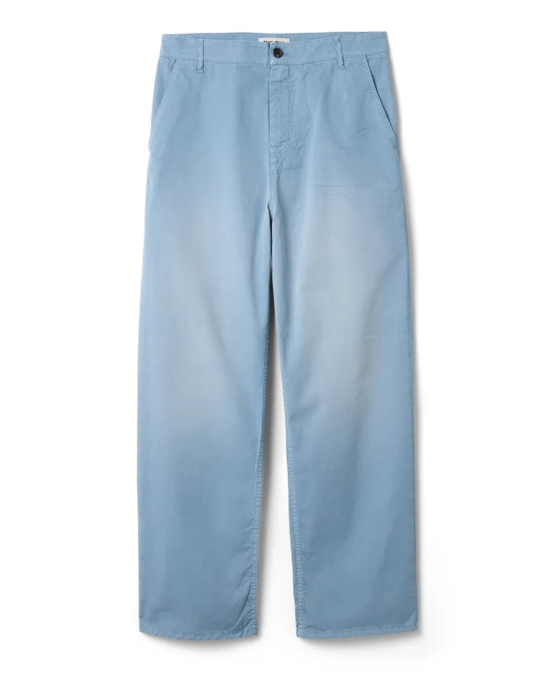 Miu Miu Garment-dyed Twill-hose, Damen, Astralblau, Größe Astralblau