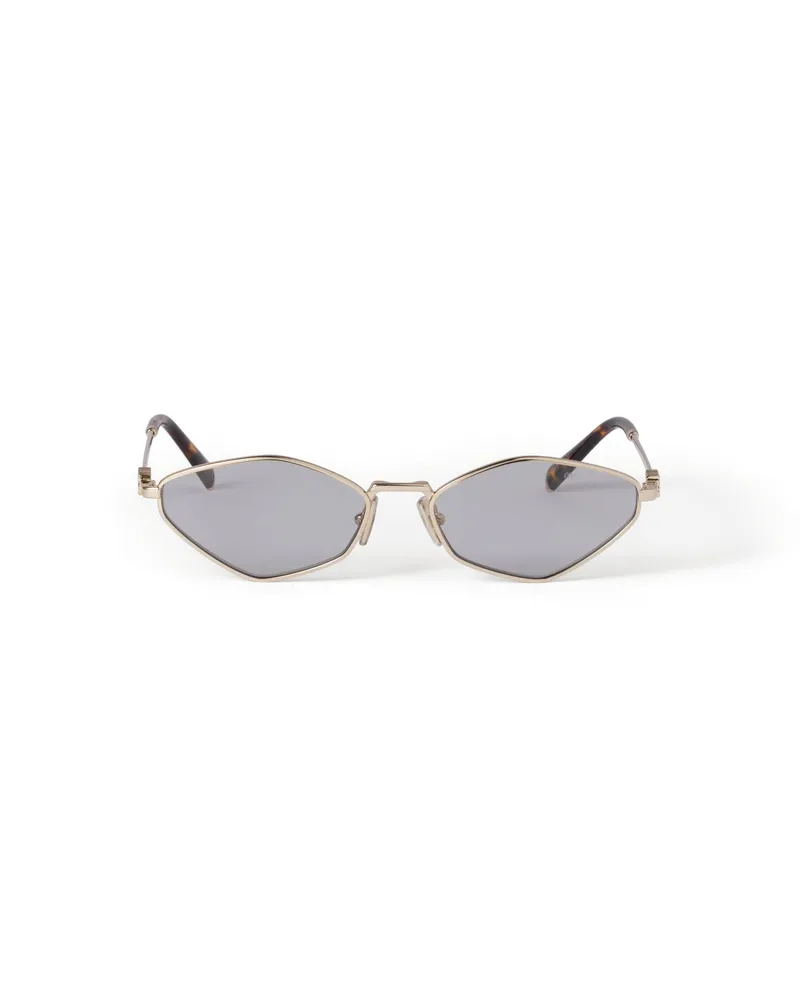 Miu Miu Logo Sonnenbrille, Damen, Hellgraue Gläser Hellgraue