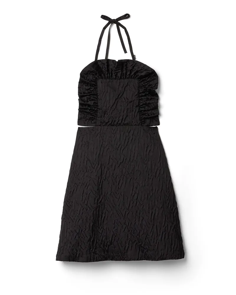 Miu Miu Cloqué-duchesse-kleid, Damen, Schwarz, Größe Schwarz
