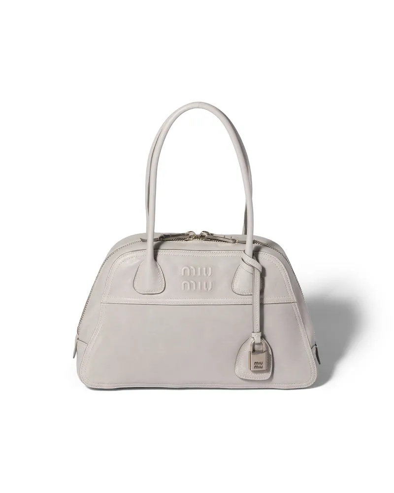 Miu Miu Vivant Tasche Aus Nappa-leder, Damen, Granitgrau Granitgrau