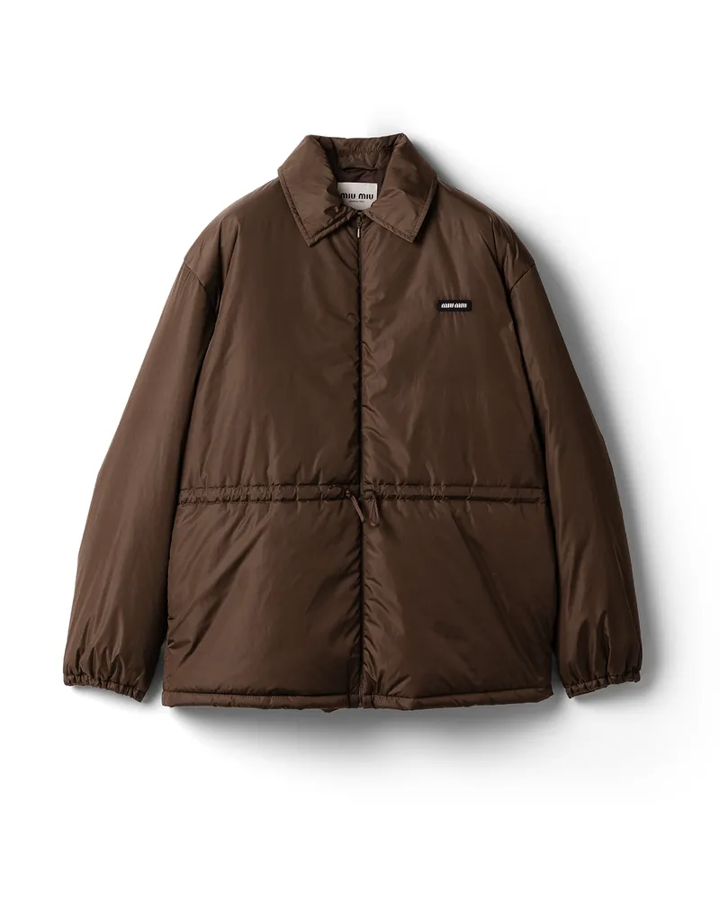 Miu Miu Gepolsterte Blousonjacke Aus Funktionsgewebe, Damen, Ebenholz, Größe Ebenholz