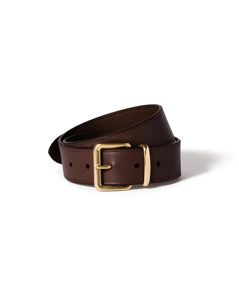 Miu Miu Gürtel Aus Leder, Damen, Bruyère-holz, Größe Bruyère-holz