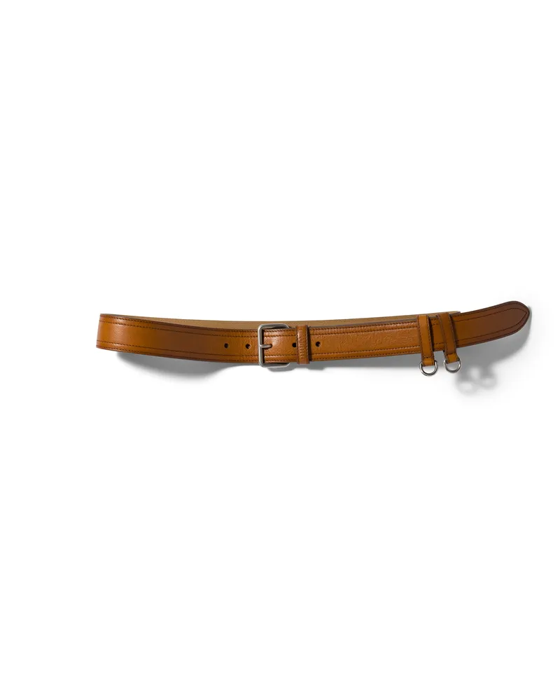 Miu Miu Gürtel Aus Leder, Damen, Cognac, Größe Cognac