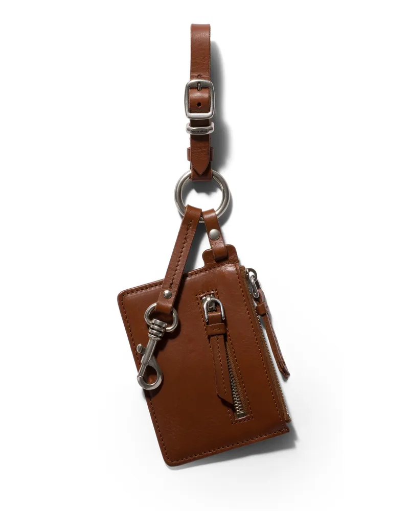 Miu Miu Schlüsselring-anhänger Aus Leder, Damen, Tabak Tabak