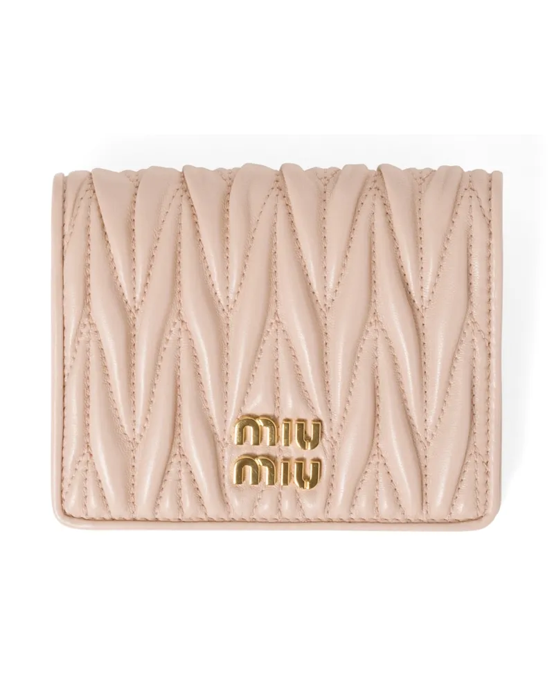 Miu Miu Kleine Geldbörse Aus Matelassé-nappaleder, Damen, Puderrosa Puderrosa