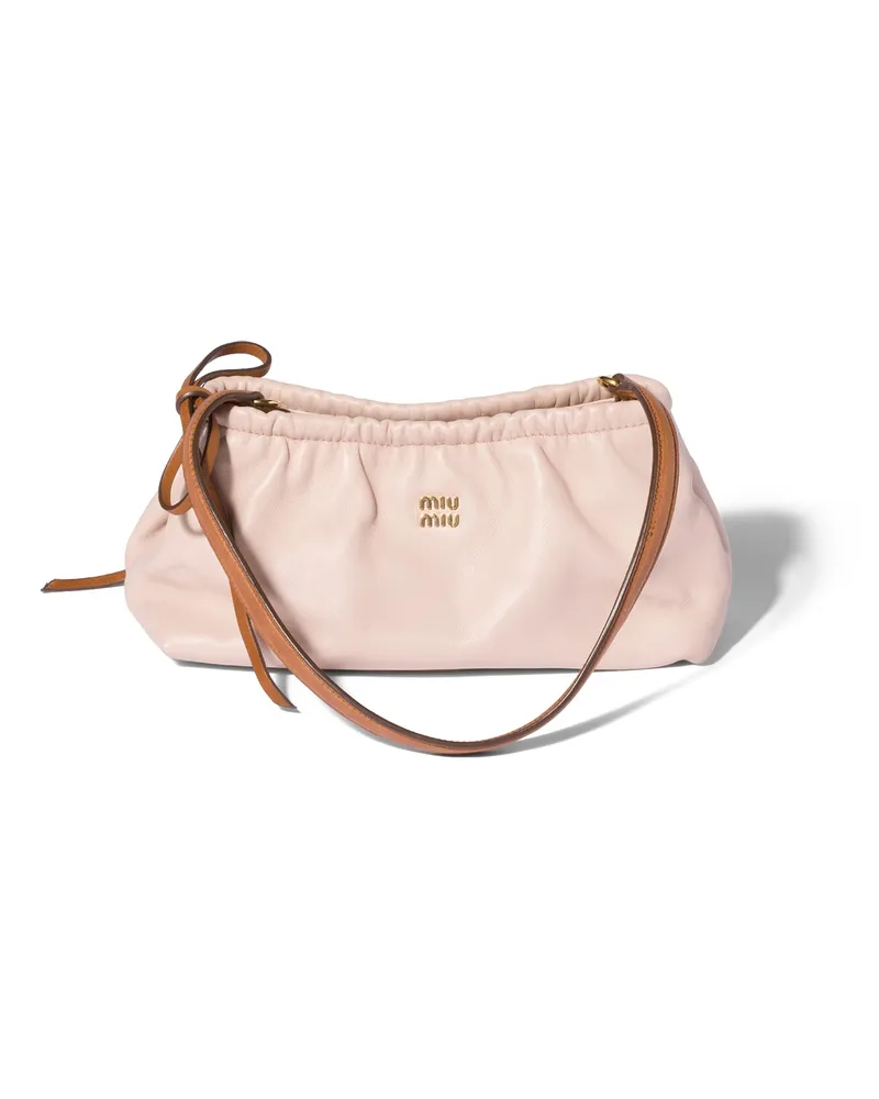 Miu Miu Pouch Aus Nappa-leder, Damen, Puderrosa / karamell Puderrosa