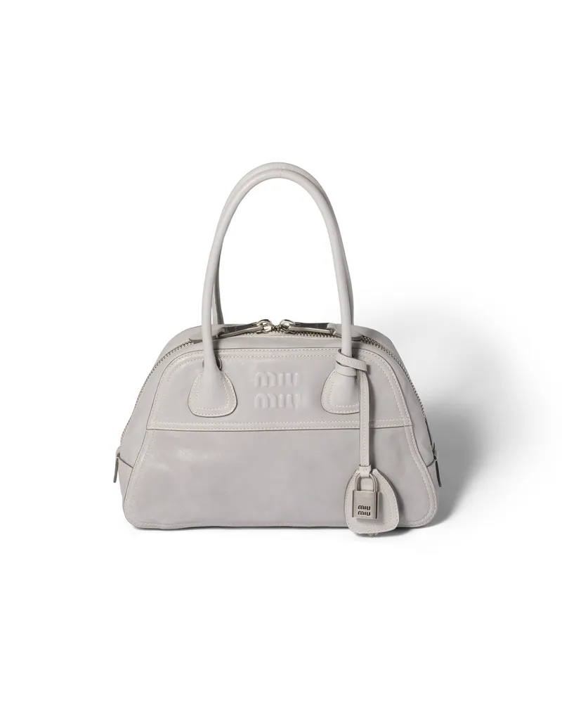 Miu Miu Vivant Tasche Aus Nappa-leder, Damen, Granitgrau Granitgrau
