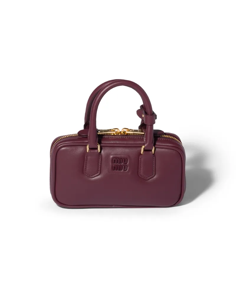 Miu Miu Arcadie Mini Bag Aus Leder, Damen, Burgunderrot Burgunderrot