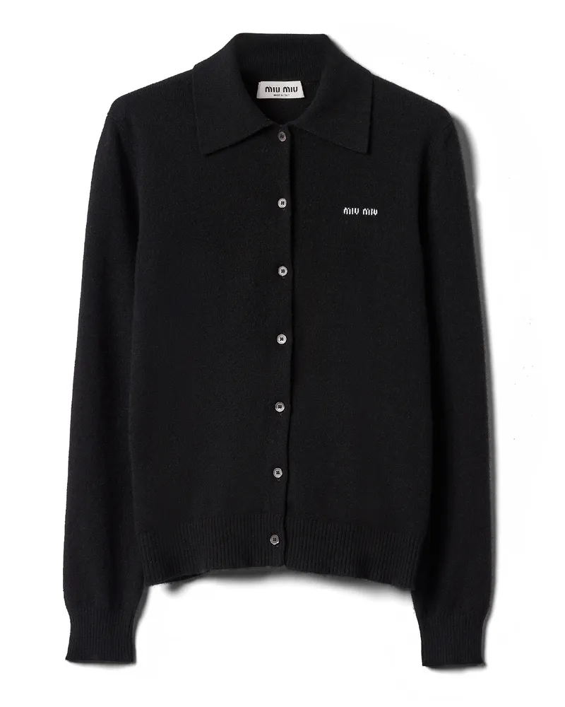 Miu Miu Strickjacke Aus Kaschmir, Damen, Schwarz, Größe Schwarz