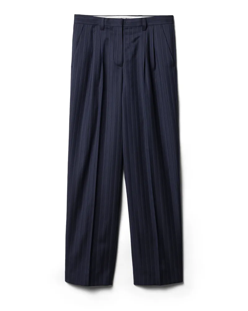 Miu Miu Hose Mit Nadelstreifen, Damen, Blau, Größe Blau