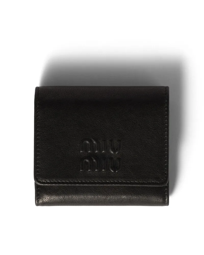 Miu Miu Kleine Geldbörse Aus Nappa-leder, Damen, Schwarz Schwarz