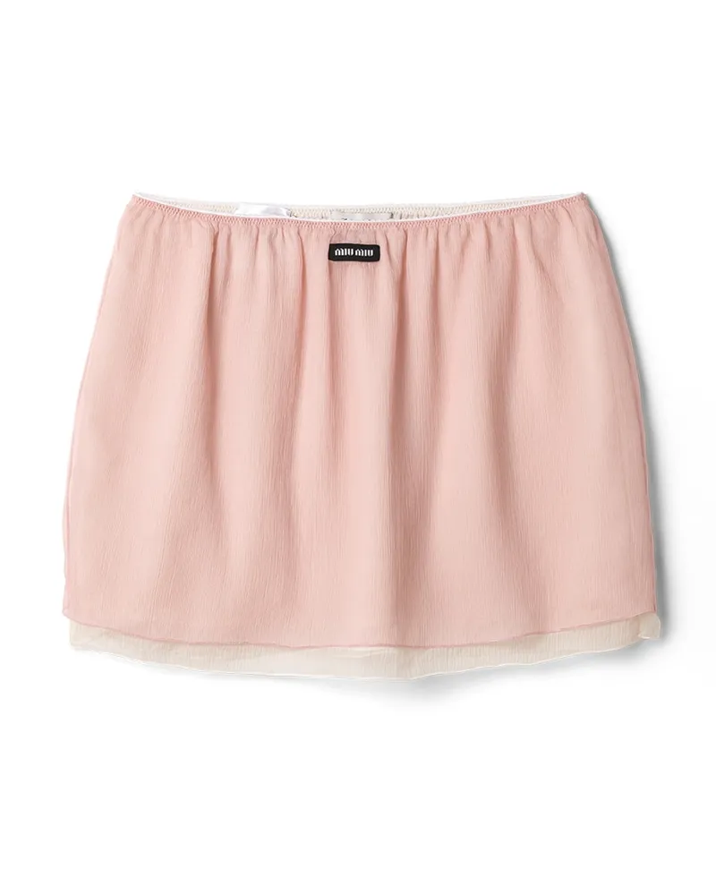 Miu Miu Minirock Aus Chiffon, Damen, Rosa, Größe Rosa