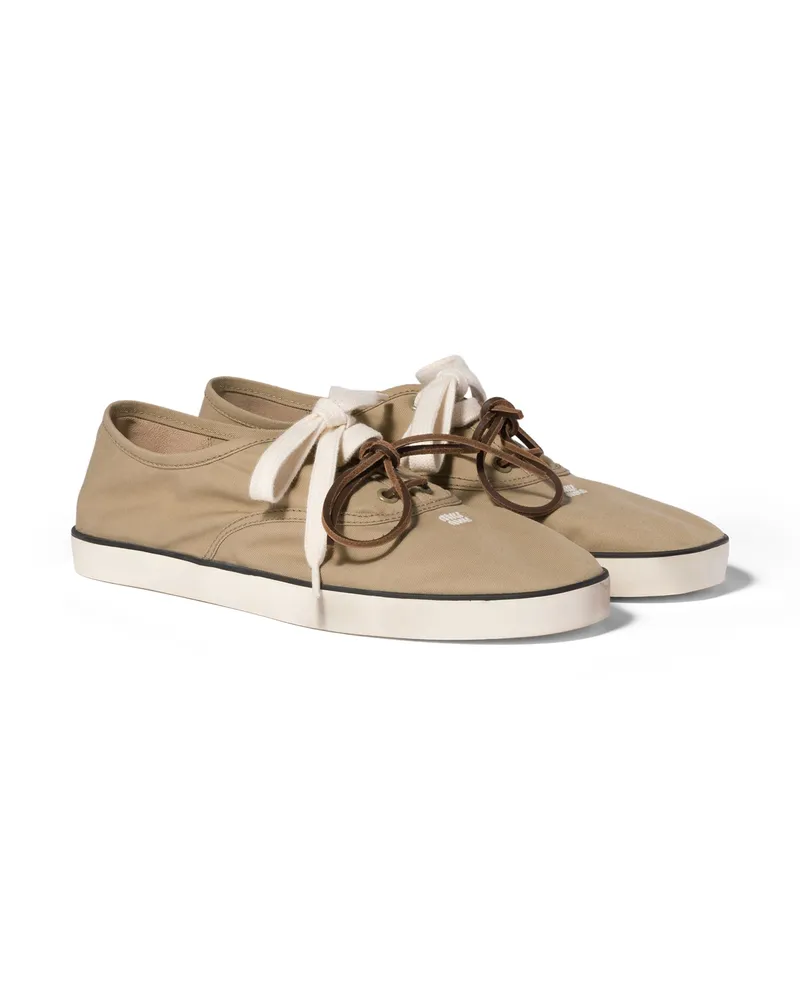 Miu Miu Sneaker Aus Chino, Damen, Khaki, Größe Khaki