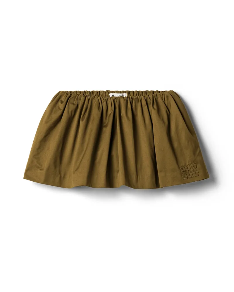 Miu Miu Minirock Aus Satin-baumwolle, Damen, Waldgrün, Größe Waldgrün