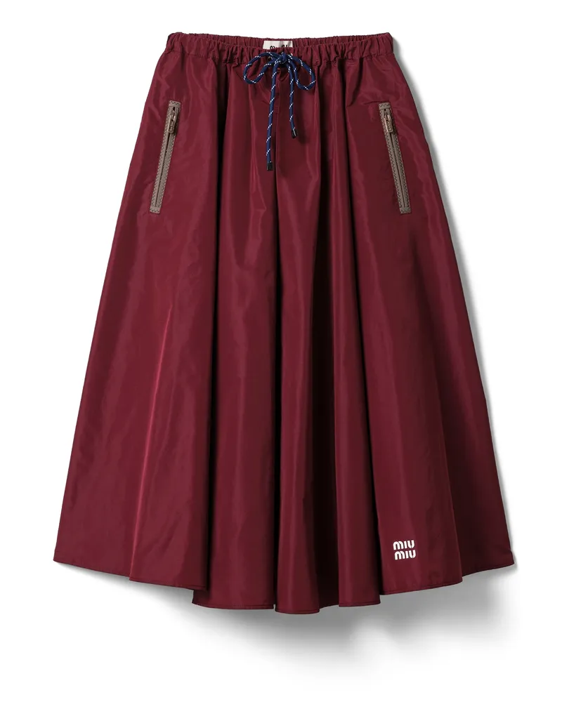 Miu Miu Rock Aus Funktionsgewebe, Damen, Amaranthrot, Größe Amaranthrot