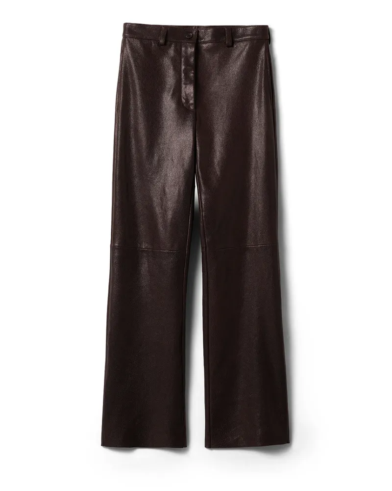 Miu Miu Hose Aus Leder, Damen, Dunkelbraun, Größe Dunkelbraun