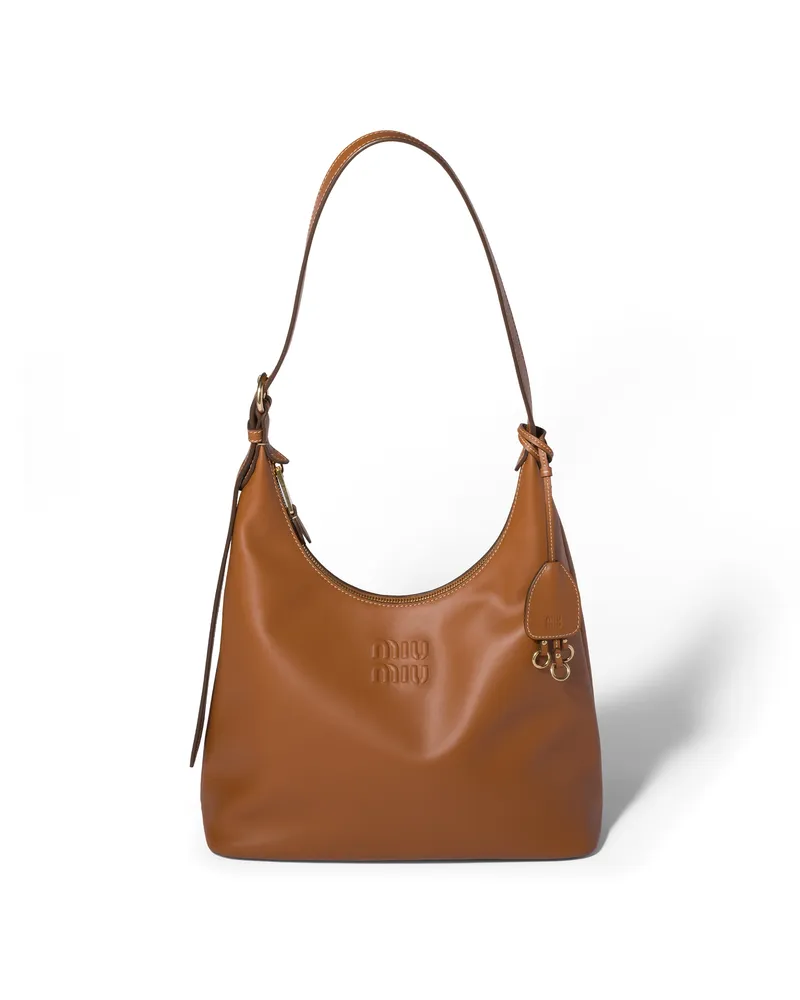 Miu Miu Spirit Tasche Aus Leder, Damen, Cognac Cognac