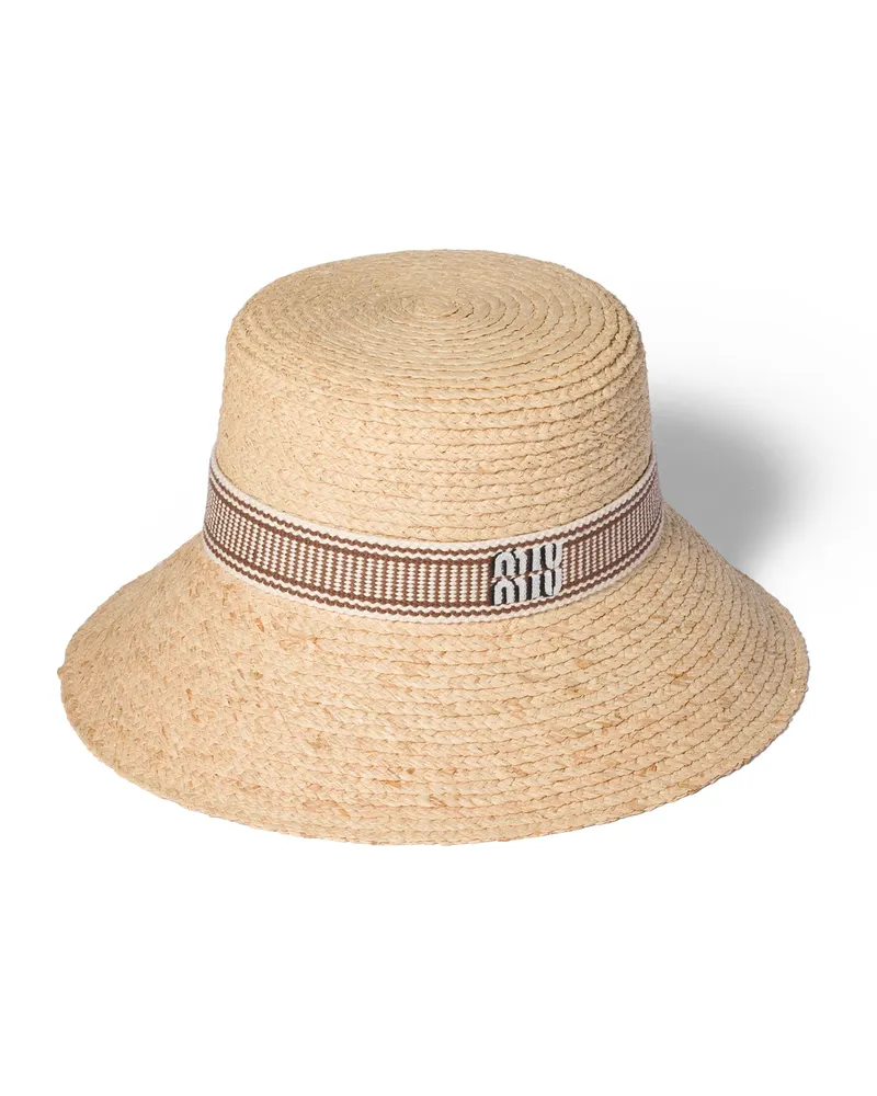 Miu Miu Hut Aus Raphiabast, Damen, Beige/tabak, Größe Beige