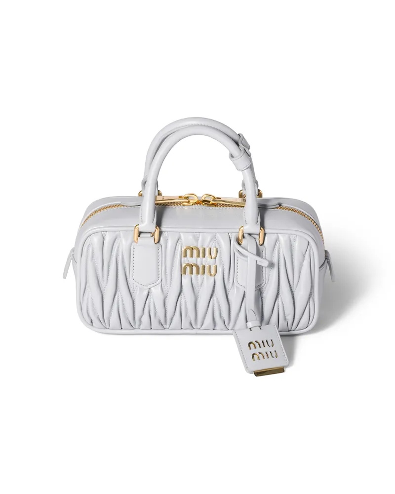 Miu Miu Arcadie Tasche Aus Matelassé-nappaleder, Damen, Perlgrau Perlgrau
