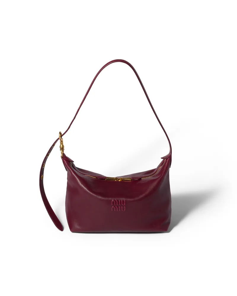 Miu Miu Spirit Tasche Aus Nappaleder, Damen, Amaranthrot Amaranthrot