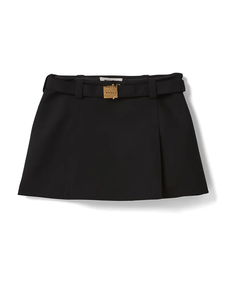 Miu Miu Minirock Aus Grain-de-poudre, Damen, Schwarz, Größe Schwarz