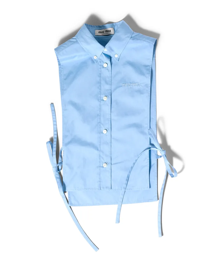 Miu Miu Hemd Aus Popeline, Damen, Hellblau, Größe Hellblau