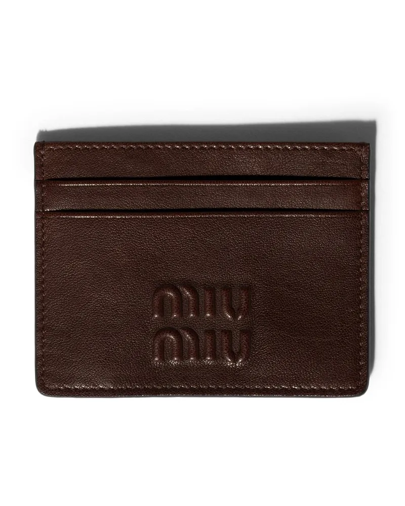 Miu Miu Kartenetui Aus Nappa-leder, Damen, Bruyère-holz Bruyère-holz